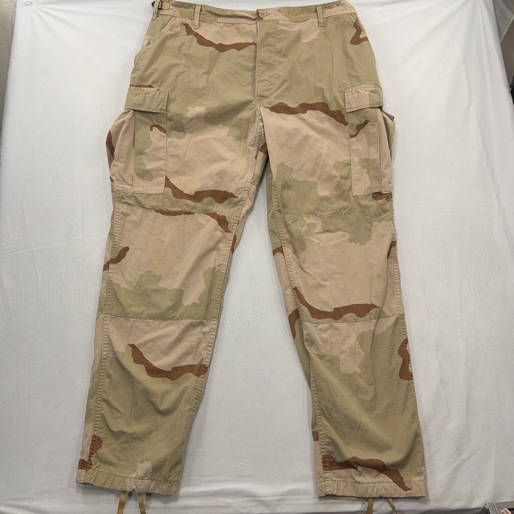 Military Cargo Pants Desert Camouflage Combat Ripstop Trousers Tan Men XL Long